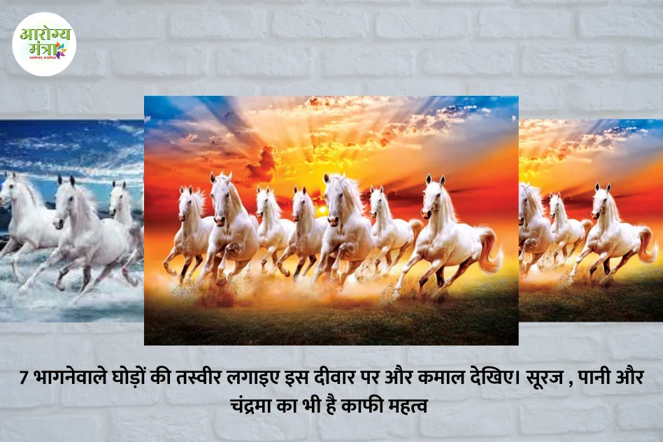 Picture of 7 racing horses : 7 भागनेवाले घोड़ों की तस्वीर लगाइए इस दीवार पर और कमाल देखिए।!